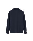Polo Jonathan navy a manica lunga in cotone