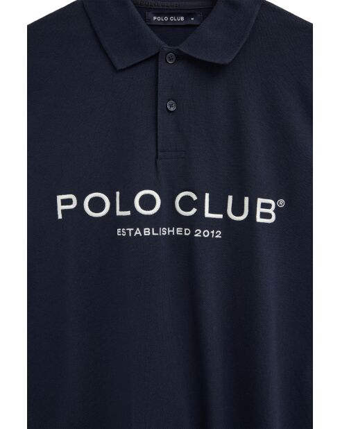 Polo Jonathan navy a manica lunga in cotone