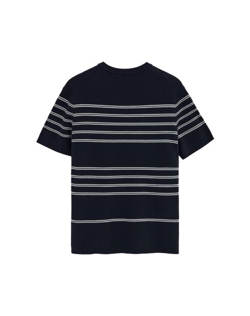 Felpa Luke in cotone navy-ecru