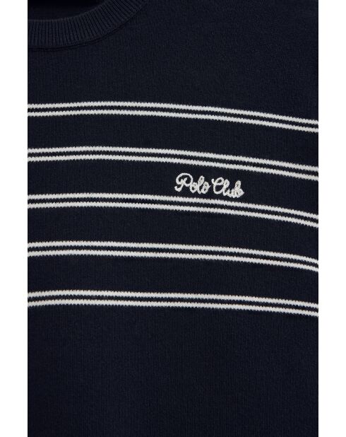 Felpa Luke in cotone navy-ecru