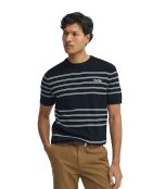 Felpa Luke in cotone navy-ecru