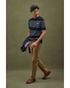 Felpa Luke in cotone navy-ecru