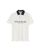 Jacques ecru katoenen polo met korte mouwen