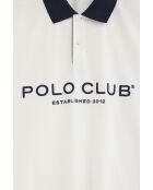 Jacques ecru katoenen polo met korte mouwen