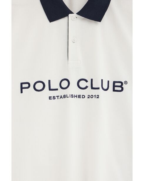 Jacques ecru katoenen polo met korte mouwen