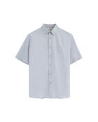 Camicia a manica corta Robin baby in misto lino blu