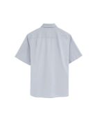 Camicia a manica corta Robin baby in misto lino blu