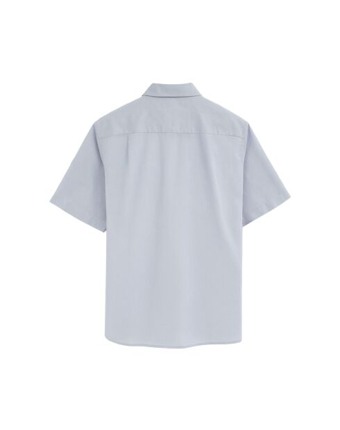 Camicia a manica corta Robin baby in misto lino blu