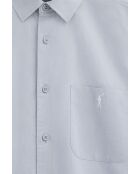 Camicia a manica corta Robin baby in misto lino blu