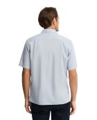 Camicia a manica corta Robin baby in misto lino blu