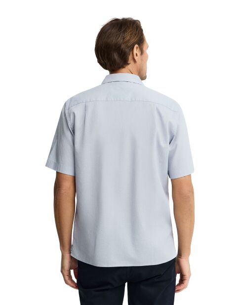 Camicia a manica corta Robin baby in misto lino blu