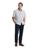 Camicia a manica corta Robin baby in misto lino blu