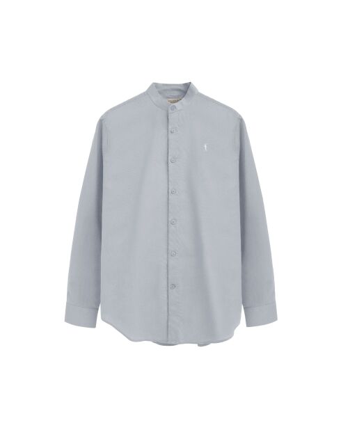 Camicia Martial baby blu in misto lino a maniche lunghe