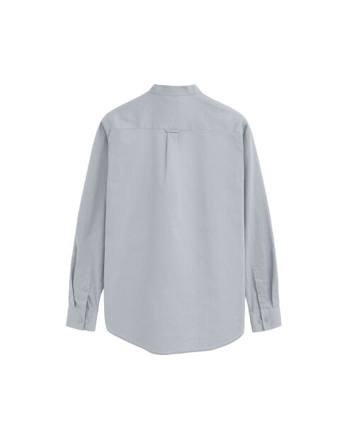 Camicia Martial baby blu in misto lino a maniche lunghe