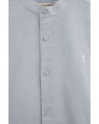 Camicia Martial baby blu in misto lino a maniche lunghe