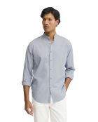Camicia Martial baby blu in misto lino a maniche lunghe
