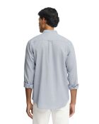 Camicia Martial baby blu in misto lino a maniche lunghe