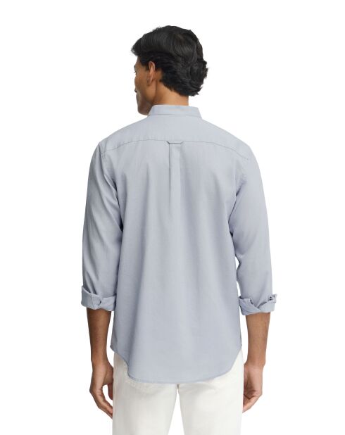 Camicia Martial baby blu in misto lino a maniche lunghe