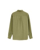 Camicia a manica lunga Norbert in lino verde