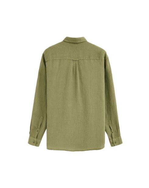 Camicia a manica lunga Norbert in lino verde