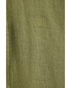Camicia a manica lunga Norbert in lino verde