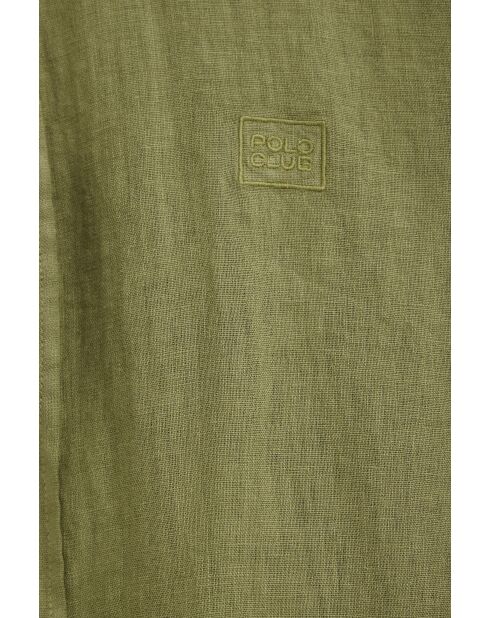 Camicia a manica lunga Norbert in lino verde