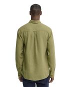 Camicia a manica lunga Norbert in lino verde