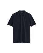 Marineblauwe katoenen polo met korte mouwen van François