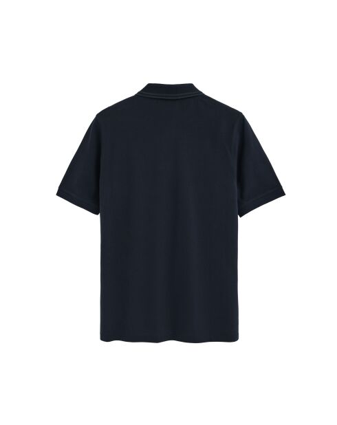 Marineblauwe katoenen polo met korte mouwen van François