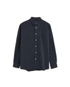 Camicia Rodolphe navy in cotone a manica lunga