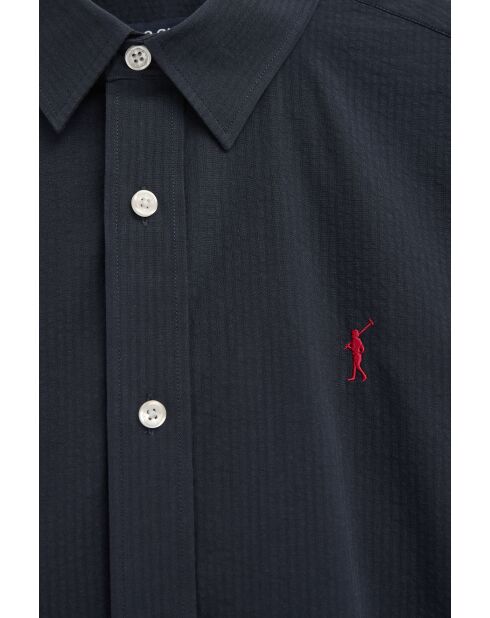 Camicia Rodolphe navy in cotone a manica lunga