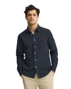 Camicia Rodolphe navy in cotone a manica lunga
