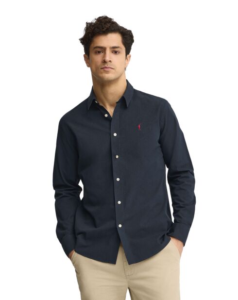 Camicia Rodolphe navy in cotone a manica lunga