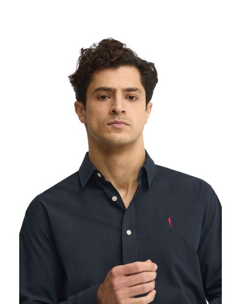 Camicia Rodolphe navy in cotone a manica lunga