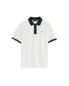 Polo a manica corta Elie in cotone ecru