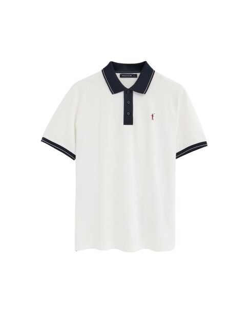 Polo a manica corta Elie in cotone ecru