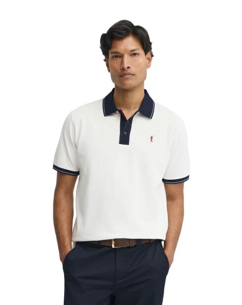 Polo a manica corta Elie in cotone ecru