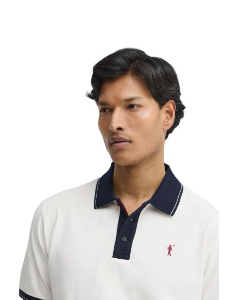 Polo a manica corta Elie in cotone ecru