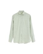 Camicia a manica lunga in misto lino verde Sacha