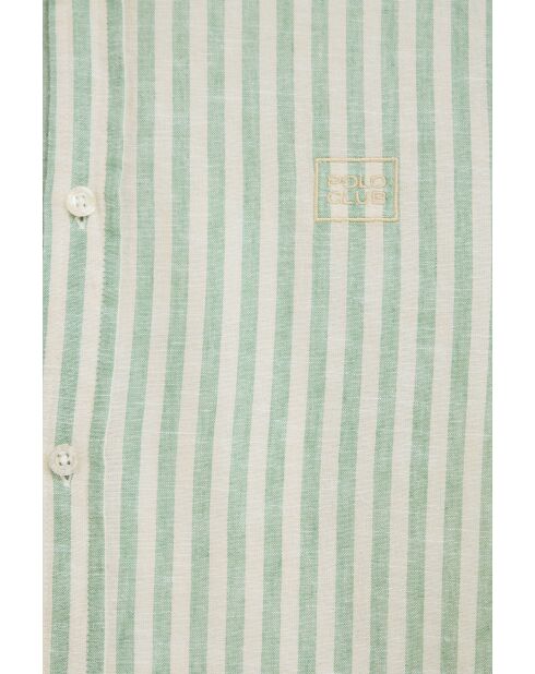 Camicia a manica lunga in misto lino verde Sacha