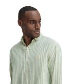 Camicia a manica lunga in misto lino verde Sacha