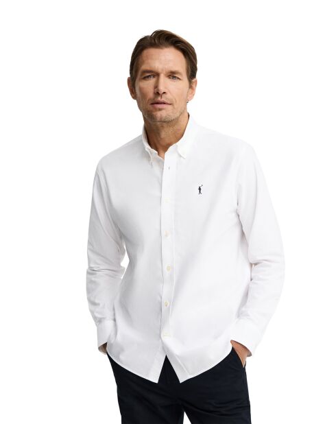 Camicia a maniche lunghe in cotone bianco Jean