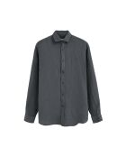 Camicia a maniche lunghe in lino grigio pietra Octave
