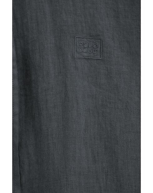 Camicia a maniche lunghe in lino grigio pietra Octave