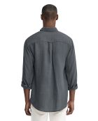 Camicia a maniche lunghe in lino grigio pietra Octave