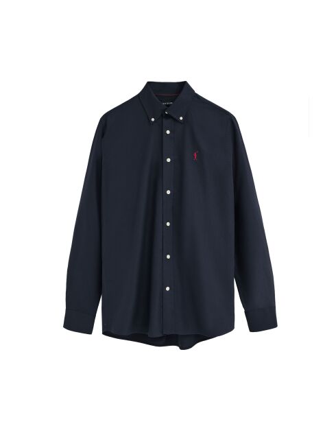 Camicia a manica lunga in cotone blu Honoré