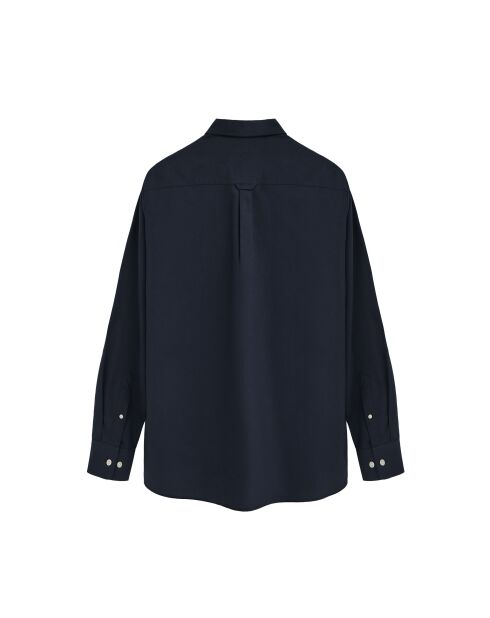 Camicia a manica lunga in cotone blu Honoré