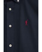 Camicia a manica lunga in cotone blu Honoré