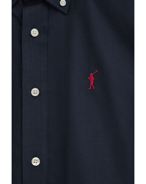 Camicia a manica lunga in cotone blu Honoré