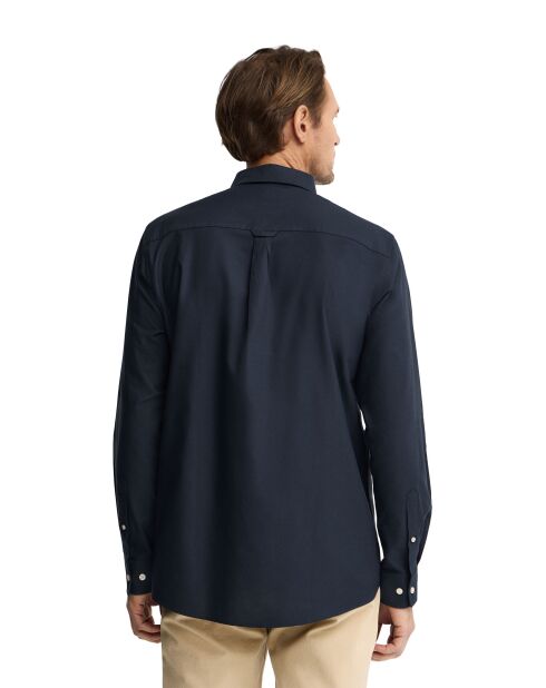 Camicia a manica lunga in cotone blu Honoré